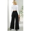 imageCHARTOU Women Summer Wide Leg Pants Palazzo Pants High Waist Beach Pants Flared Smocked Flowy Pants DressyBlack