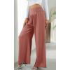imageCHARTOU Women Summer Wide Leg Pants Palazzo Pants High Waist Beach Pants Flared Smocked Flowy Pants DressyPink