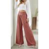 imageCHARTOU Women Summer Wide Leg Pants Palazzo Pants High Waist Beach Pants Flared Smocked Flowy Pants DressyPink