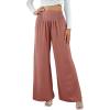 imageCHARTOU Women Summer Wide Leg Pants Palazzo Pants High Waist Beach Pants Flared Smocked Flowy Pants DressyPink