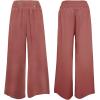 imageCHARTOU Women Summer Wide Leg Pants Palazzo Pants High Waist Beach Pants Flared Smocked Flowy Pants DressyPink