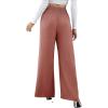 imageCHARTOU Women Summer Wide Leg Pants Palazzo Pants High Waist Beach Pants Flared Smocked Flowy Pants DressyPink