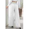 imageCHARTOU Women Summer Wide Leg Pants Palazzo Pants High Waist Beach Pants Flared Smocked Flowy Pants DressyWhite