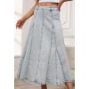 imageCHARTOU Women Vintage Long Denim Skirt Flowy Big Hem Slouchy Washed Jean SkirtLight Blue