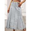 imageCHARTOU Women Vintage Long Denim Skirt Flowy Big Hem Slouchy Washed Jean SkirtLight Blue