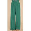 imageCHARTOU Womens Elastic High Waist Loose Fit Wide Leg Cotton Linen Lightweight Beach Palazzo PantsGreen