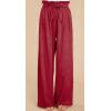 imageCHARTOU Womens Elastic High Waist Loose Fit Wide Leg Cotton Linen Lightweight Beach Palazzo PantsWine Red