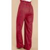 imageCHARTOU Womens Elastic High Waist Loose Fit Wide Leg Cotton Linen Lightweight Beach Palazzo PantsWine Red