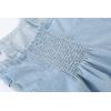 imageCHARTOU Womens Elegant Straps Back Smocked ALine Long Skirt Denim Overall Pinafore DressLight Blue