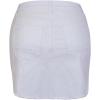 imageCHARTOU Womens Washed Distressed Broken Mid Waist Frayed Ripped Denim Jean Thigh Length Pencil SkirtWhite