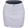 imageCHARTOU Womens Washed Distressed Broken Mid Waist Frayed Ripped Denim Jean Thigh Length Pencil SkirtWhite