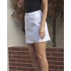 imageCHARTOU Womens Washed Distressed Broken Mid Waist Frayed Ripped Denim Jean Thigh Length Pencil SkirtWhite