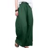 imageCHARTOU Women Cotton Wide Leg Linen Pants Palazzo High Waist Trousers Beach Gaucho Pants Summer Flowy CulottesGreen