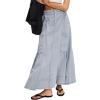 imageCHARTOU Women Lightweight Tencel Denim Skirt Utility Maxi Parachute Cargo Skirt with PocketsBlue