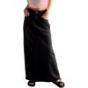 imageCHARTOU Women Maxi Long Jean Skirt Cargo Frayed Split Up A Line Denim Skirt Straight StreetwearBlack