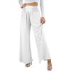 imageCHARTOU Women Summer Wide Leg Pants Palazzo Pants High Waist Beach Pants Flared Smocked Flowy Pants DressyWhite