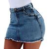 imageCHARTOU Womens Retro Distressed High Waist Packaged Hip Bodycon Denim Jean Mini SkirtLight Blue