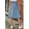 imageCHARTOU Casual Jean Skirts for Women Midi Denim Skirt Button Down A Line Skirt Flared Blue Jean Skirt with PocketsBlue