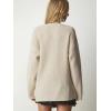 imageCHARTOU Floral Embroidered Button Down Sweaters for Women Cable Knit Sweater Cute Cardigan Fall ClothesBeige