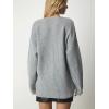 imageCHARTOU Floral Embroidered Button Down Sweaters for Women Cable Knit Sweater Cute Cardigan Fall ClothesGrey