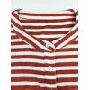 imageCHARTOU Loose Striped Flowy Long Dress for Women Summer Comfy Sleeveless Henley T Shirt Dress with PocketsBrown