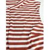 imageCHARTOU Loose Striped Flowy Long Dress for Women Summer Comfy Sleeveless Henley T Shirt Dress with PocketsBrown