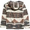 imageCHARTOU Mens Thermal Fluffy Hoodies 14 Zipper Faux Fur Sherpa Aztec Print Sweatshirt PulloverBrown