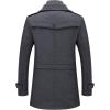 imageCHARTOU Mens Thermal Single Breasted Wool Blend Coat Business Peacoat with Detachable ZipperGrey