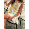 imageCHARTOU Women 2025 Summer Sleeveless Floral Short Shift Dress Cotton Linen Loose Tank DressYellow
