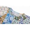 imageCHARTOU Women Boho Floral Printed Long Dress Summer Lantern Half Sleeve Beach Flowy Loose Swing SundressBlue