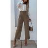 imageCHARTOU Women Business Blouse Hollow Out Eyelet Lace Embroidery Sleeve Patchwork Dressy Shirt TopsWhite