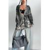 imageCHARTOU Women Cardigan Sweater Oversized TieDyed Distressed Open Front Cardigan Knit Y2k Tops Street WearGrey