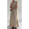 imageCHARTOU Women Casual Cotton Linen Sleeveless Maxi Dress Ruffle Shift Dress Flowy Beach Summer Long Tank DressKhaki