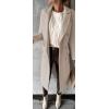 imageCHARTOU Women Casual Double Breasted Mid Long Pea Coat Winter Notched Lapel Wool Coat Jacket OvercoatBeige