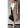 imageCHARTOU Women Casual Double Breasted Mid Long Pea Coat Winter Notched Lapel Wool Coat Jacket OvercoatBeige