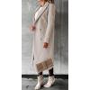 imageCHARTOU Women Casual Double Breasted Mid Long Pea Coat Winter Notched Lapel Wool Coat Jacket OvercoatBeige