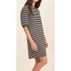 imageCHARTOU Women Casual Stripe T Shirt Dress Summer Puff Half Sleeve Tunic Shirt DressBlack