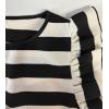 imageCHARTOU Women Color Block Stripes Summer Top Crew Neck Flutter Sleeve Casual Loose Tunic PulloverBlack