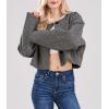 imageCHARTOU Women Cropped Wool Blend Pea Coat Short Jacket Peacoat Long Sleeve Button Down Crop JacketGrey