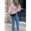 imageCHARTOU Women Cropped Wool Blend Pea Coat Short Jacket Peacoat Long Sleeve Button Down Crop JacketPink