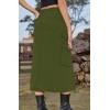 imageCHARTOU Women Denim Jean Midi Skirt Long Slit Skirt Elastic Waist A Line Skirt Y2K Cargo Skirt Mid LengthArmygreen