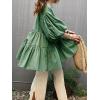imageCHARTOU Women Elegant 34 Sleeve Ruffle Shirts Botton Down Babydoll Blouse Loose Flowy Tunic Lightweight TopArmy Green