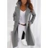 imageCHARTOU Women Elegant Double Breast Wool Blend Pea Coat Winter Long Coats Jacket OvercoatGrey