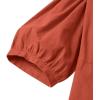 imageCHARTOU Women Elegant Long Dress Boat Neck 34 Lantern Sleeve Cotton Linen Dress with BeltOrange