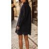 imageCHARTOU Women Eyelet Lace Dress Button Down Shirt Loose Fit Summer Casual Mini DressBlack