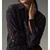 imageCHARTOU Women Eyelet Lace Dress Button Down Shirt Loose Fit Summer Casual Mini DressBlack