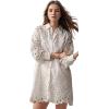imageCHARTOU Women Eyelet Lace Dress Button Down Shirt Loose Fit Summer Casual Mini DressWhite