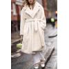 imageCHARTOU Women Faux Fur Coat Long Sleeve Winter Fluffy Jacket Overcoat Warm Fuzzy Coat Cardigan with Belt OutdoorBeige