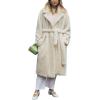 imageCHARTOU Women Faux Fur Coat Long Sleeve Winter Fluffy Jacket Overcoat Warm Fuzzy Coat Cardigan with Belt OutdoorBeige