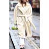imageCHARTOU Women Faux Fur Coat Long Sleeve Winter Fluffy Jacket Overcoat Warm Fuzzy Coat Cardigan with Belt OutdoorBeige